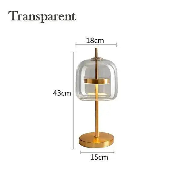 Nordic Transparent Glass Table Lamp │ Modern LED Living Bedroom Decor Lighting Desk Lamp - Besontique Home