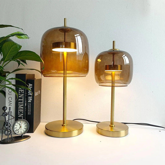 Nordic Transparent Glass Table Lamp │ Modern LED Living Bedroom Decor Lighting Desk Lamp - Besontique Home