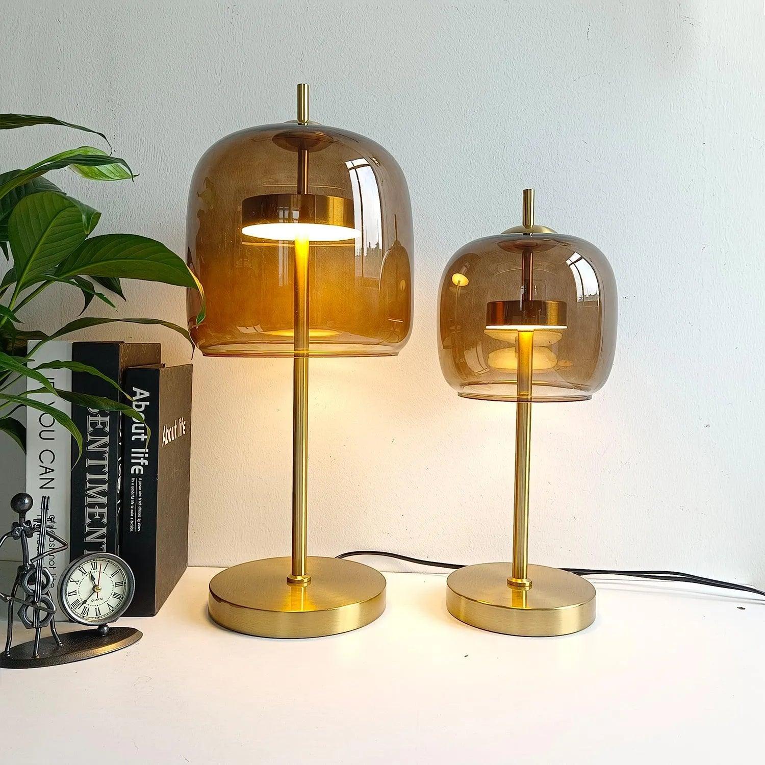 Nordic Transparent Glass Table Lamp │ Modern LED Living Bedroom Decor Lighting Desk Lamp - Besontique Home