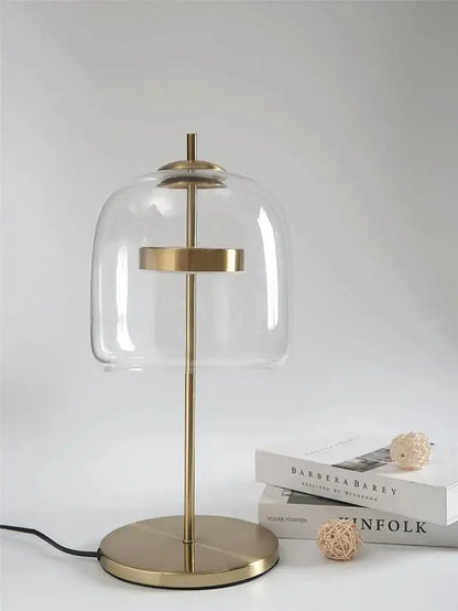 Nordic Transparent Glass Table Lamp │ Modern LED Living Bedroom Decor Lighting Desk Lamp - Besontique Home