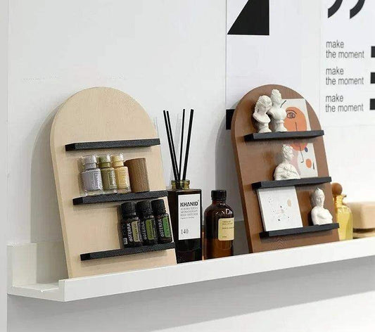 Nordic Vertical Wooden Storage Shelf (Beige / Brown / Green) │ Modern Home Decoration Organizer - Besontique Home