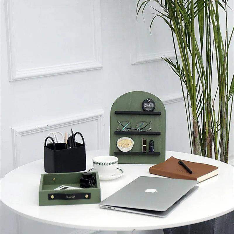 Nordic Vertical Wooden Storage Shelf (Beige / Brown / Green) │ Modern Home Decoration Organizer - Besontique Home
