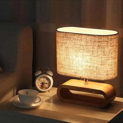 Nordic Wood Base Table Lamp │ Modern Table Mood Light For Bedroom Decoration - Besontique Home