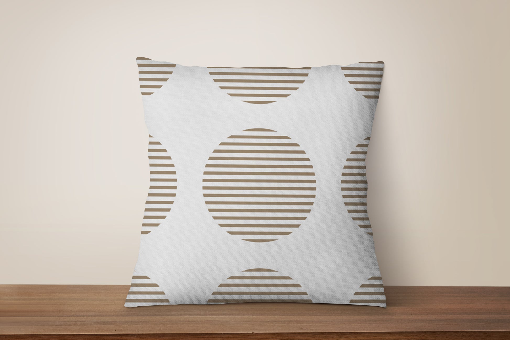 Modern Beige Pillow Cushion & Cover, Geometric Decorative Pillow, Sofa Living Room Decoration Besontique