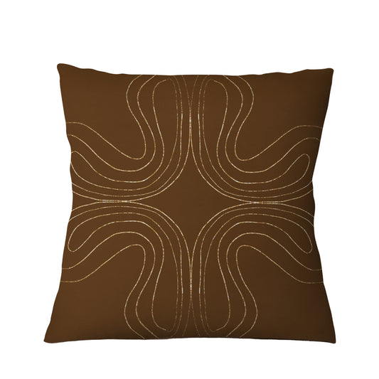 Products Brown Gold Pattern Pillow Cushion & Cover, Abstract Decorative Pillow, Sofa Living Room Bedroom Decoration Beso