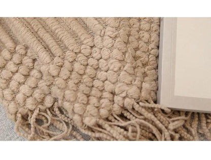 Simple Nordic Throw Blanket with Tassel │ Neutral Color Woven Blankets Bedspread - Besontique Home