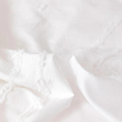 Simple White Luxury Pinch Pleat Bedding Set │ High Quality Quilt Bed Duvet cover Pillow case - Besontique Home
