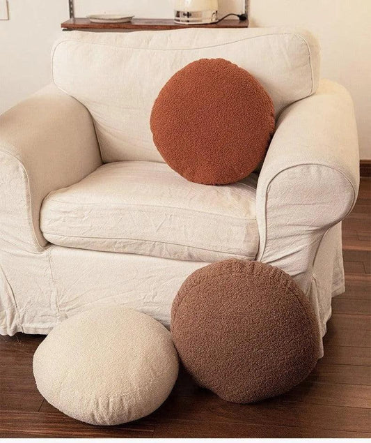 Solid Nordic Ball Throw Pillow │ Simple Plush Fluffy Seat Cushion │ for Home Sofa Couch Decor - Besontique Home