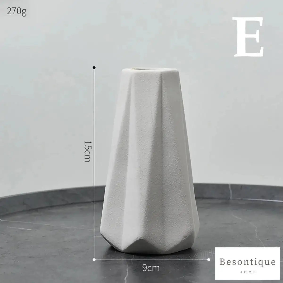 White Simple Ceramic Dried Flower Vase │ Home Decor Room Decorative Item - Besontique Home